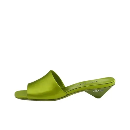 PRADA 35mm Triangle heel Satin Mules