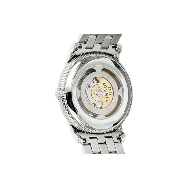 TISSOT Treasure Ring Series Automatic Mechanical Movement Men's Watches Watch 39.5mm Black Dial Steel Case Steel Strap-3