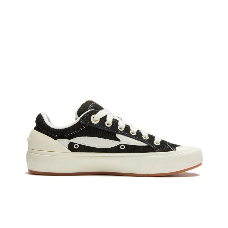 LiNing Wave S70 Low Top Skateboard Shoes Men's Black White-1