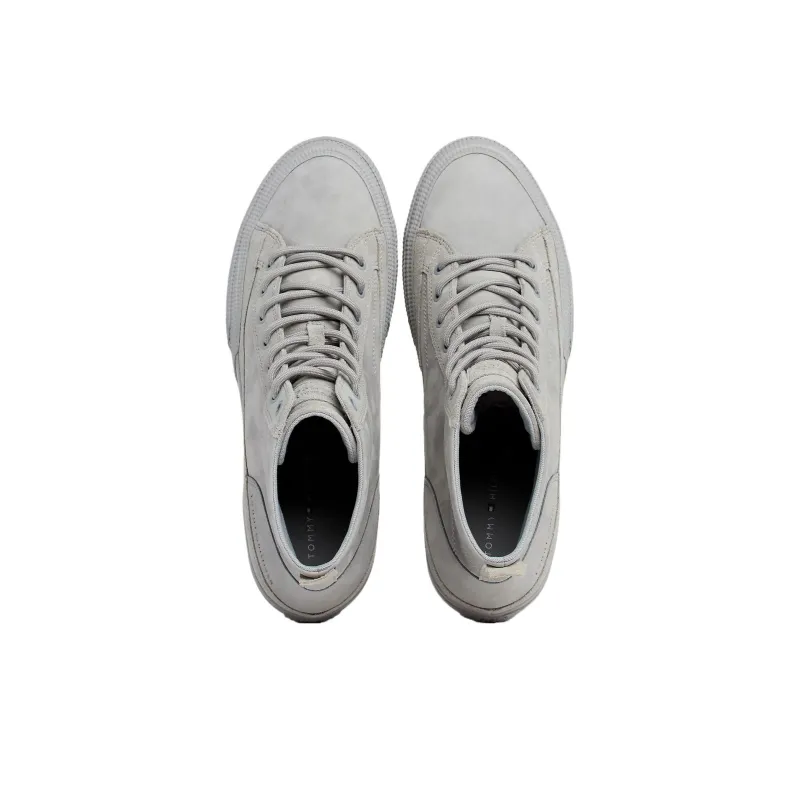 Tommy Hilfiger High-Top Skateboard Shoes Men's Silver Gray-4