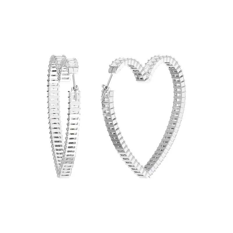 Swarovski Matrix Heart-hoop Earrings-3