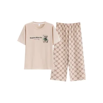 The Story Of The Flower Season Pajama Set Women's Khaki