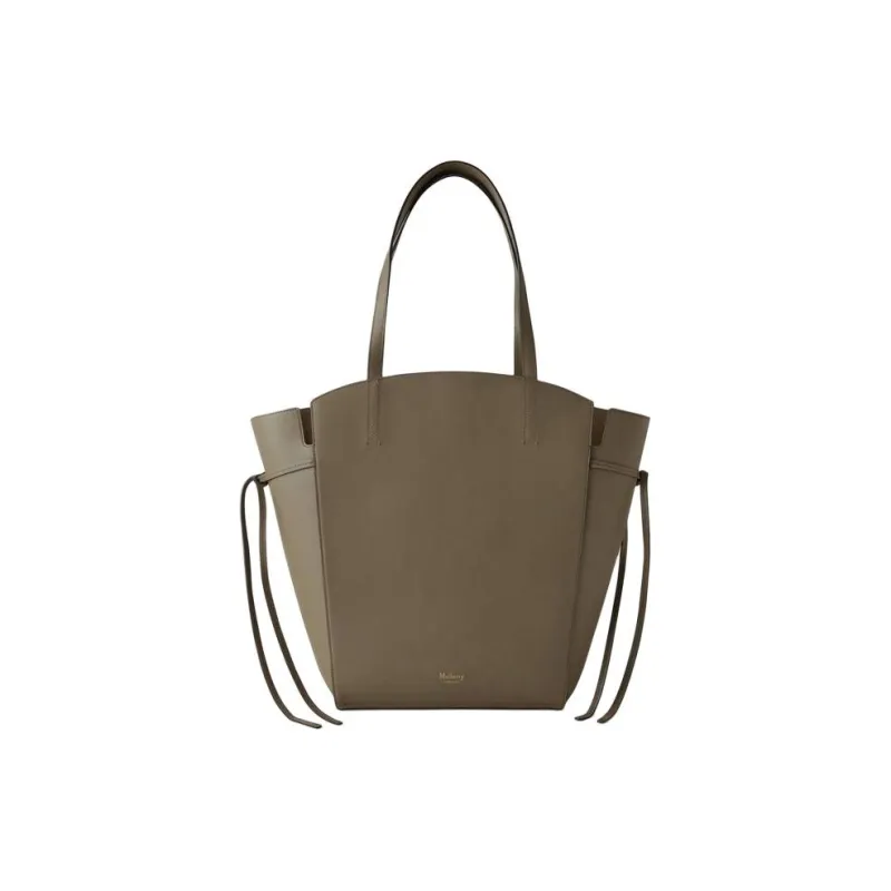 Mulberry Grained Leather Tote Bag Shopping Bag Shoulder Bag Handbag Women's Linen Green-0
