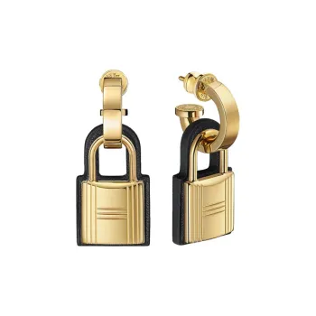 HERMES O'Kelly Gold Plated Earrings Women's