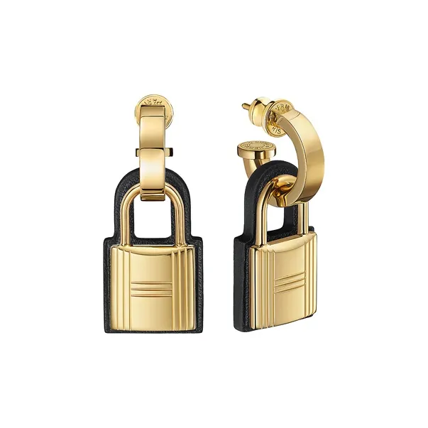 HERMES O'Kelly Gold Plated Earrings Women's-0