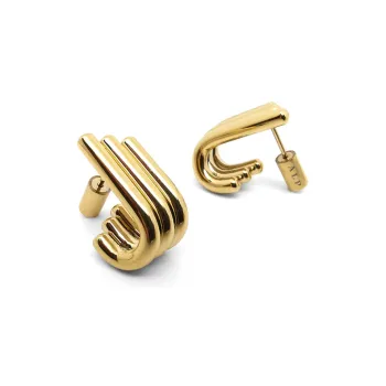 ALP JEWELRY Stainless Steel Earrings Unisex Gold