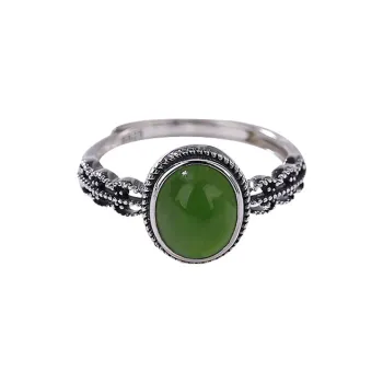Gramda Hetian Jade Rings Women's Jasper