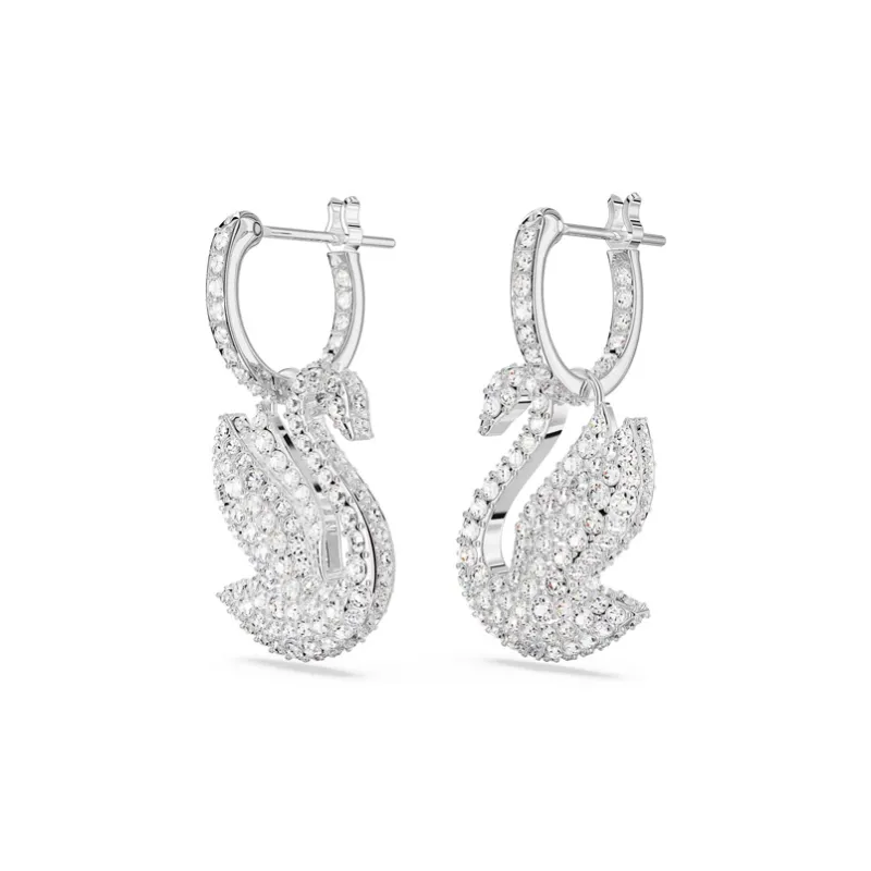 Swarovski Swan Hoop Earrings-0