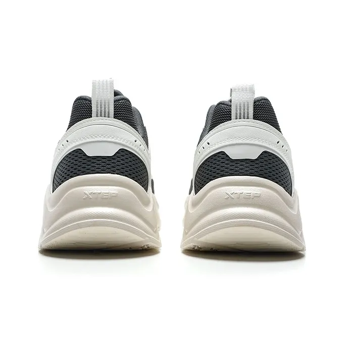 XTEP Chunky Sneakers Men Low Top Charcoal Gray/Sail White-4