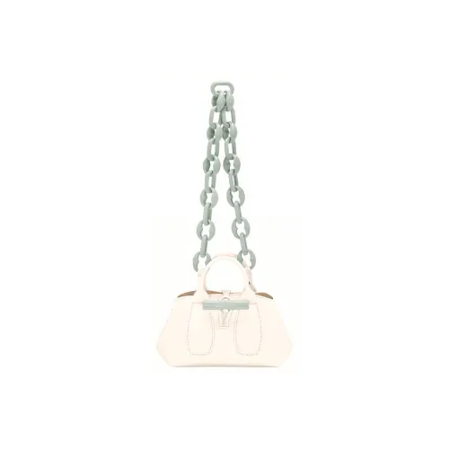 LONGCHAMP Leather Big Bag Handbag Mini Women's Linen