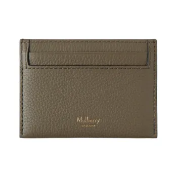 Mulberry Grained Leather Credit Card Holder Card Case Women's Linen Green