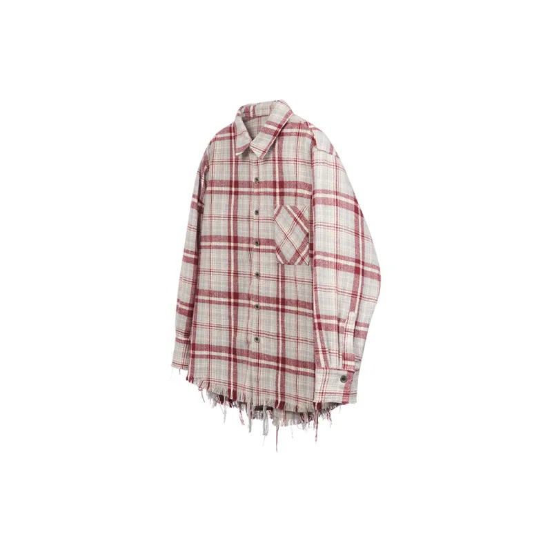 MODITEC Shirt Unisex Red White Plaid-0