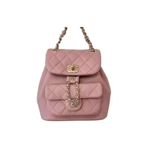 CHANEL Duma Smooth Cow Leather Backpack Women's Dried Pink