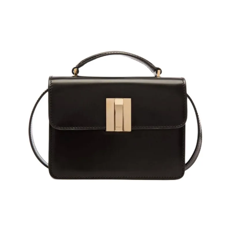 BALLY Patent Leather Calfskin Shoulder Bag, Crossbody Bag, Handbag Mini Women's Black-0