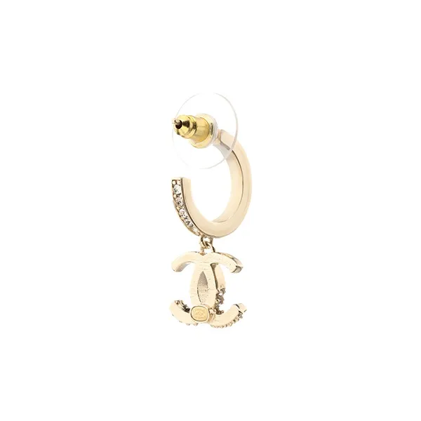 CHANEL Metal Earrings Women's Gold-3