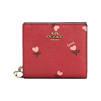 COACH Leather Coin Purses Wallets Women's Red