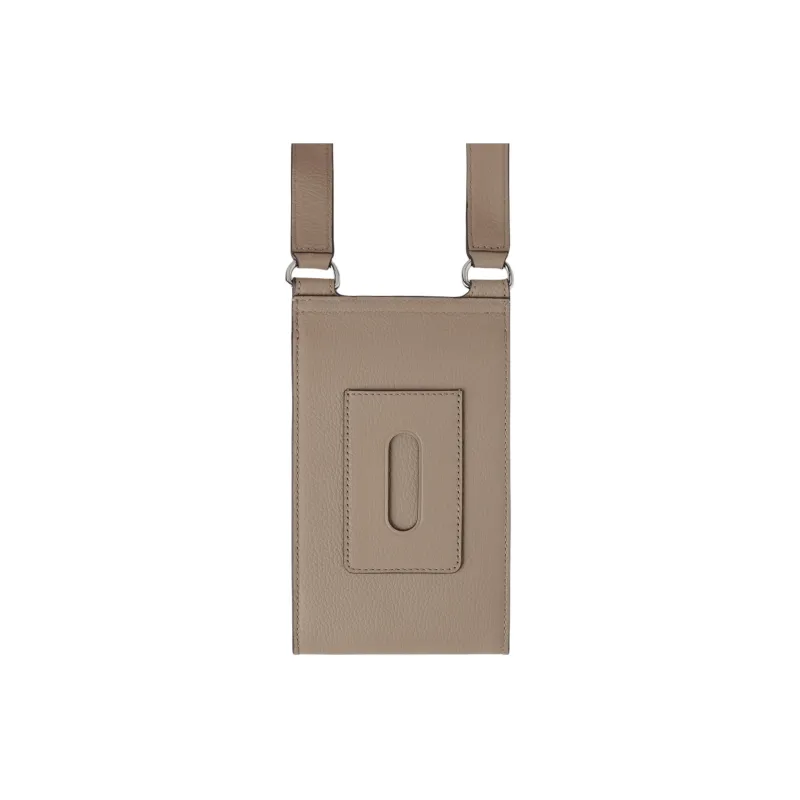 Mulberry Grained Leather Cell Phone Pouch Shoulder Bag Crossbody Bag Mini Men's Sand White-1