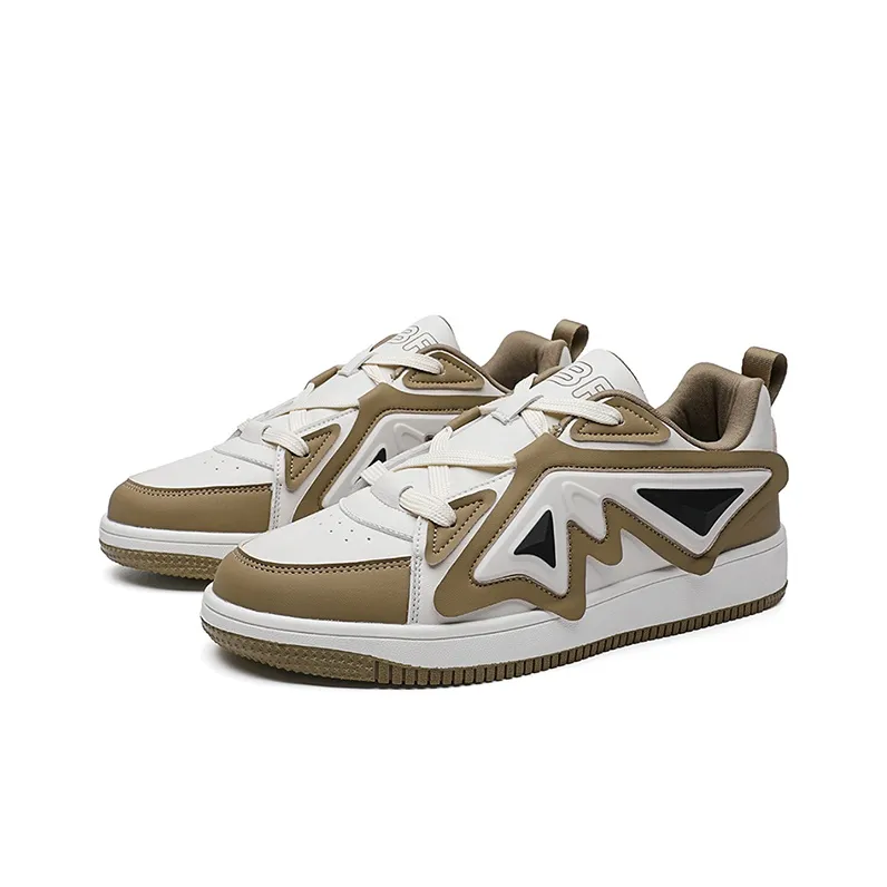 ABIDJAN Low-Top Skateboard Shoes Unisex Gray Khaki Black White-2