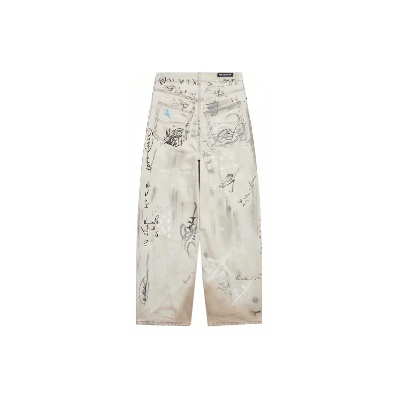 Balenciaga SS23 Jeans Loose Fit Style Unisex Light Gray-1