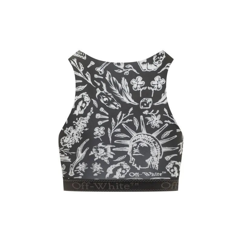OFF WHITE Floral Printed Sleeveless Top-1