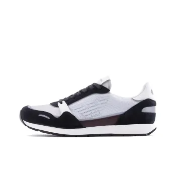 EMPORIO ARMANI Slip Resistant Breathable Low Top Sports Casual Shoes Men's Blue Black