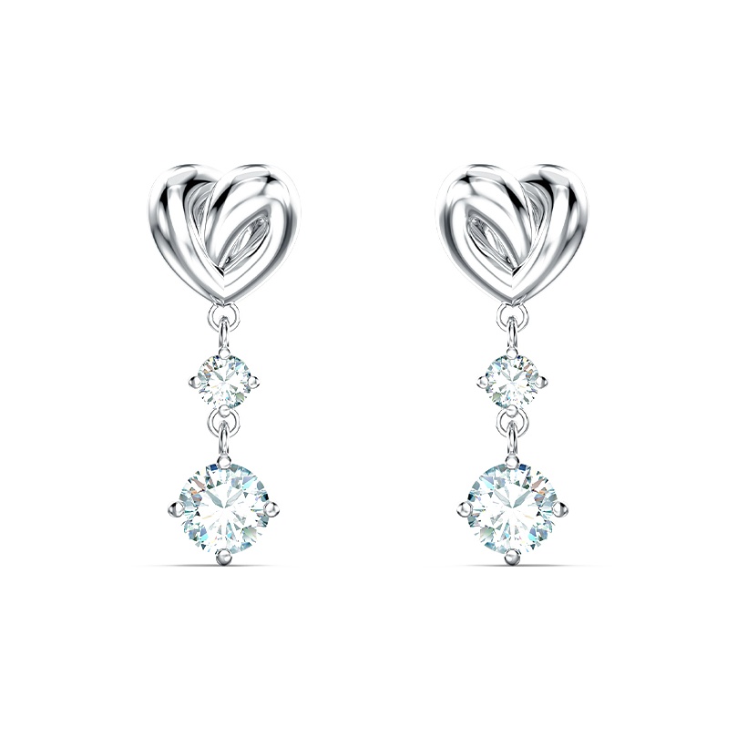 SWAROVSKI LIFELONG HEART ピアス Lifelong Heart ドロップピアス, ハート, ホワイト, ローズ