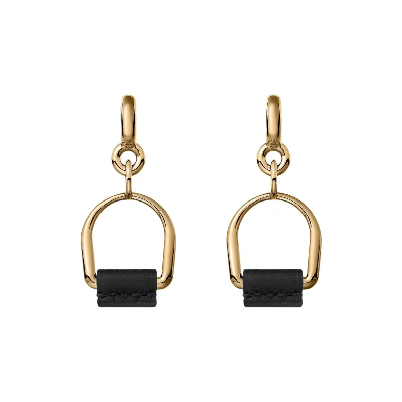 HERMES Earrings Women's Black, Gold-0