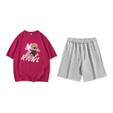 Dragon Fruit Red T-Shirts+Gray Shorts