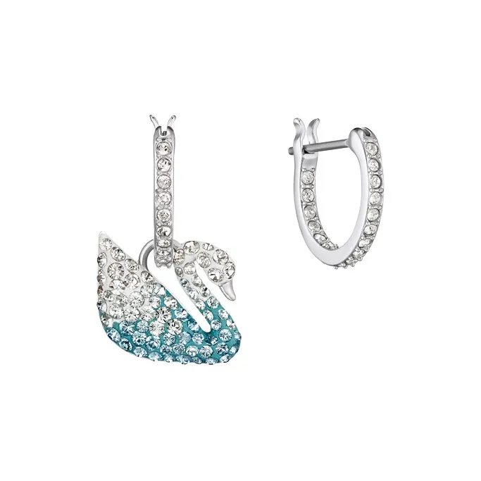 Swarovski Artificial Crystal Earrings Women's Blue-1