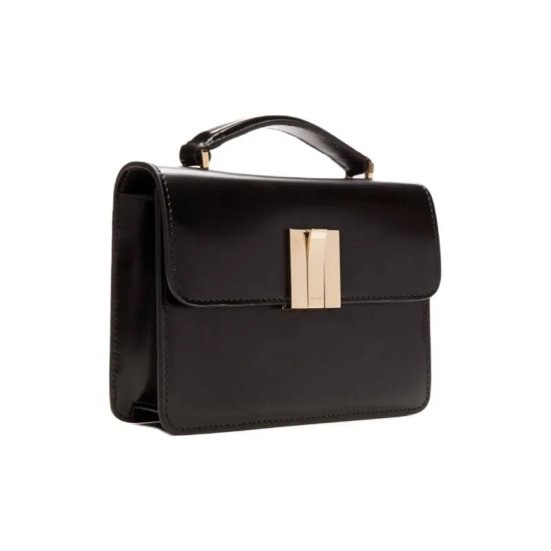BALLY Patent Leather Calfskin Shoulder Bag, Crossbody Bag, Handbag Mini Women's Black-2
