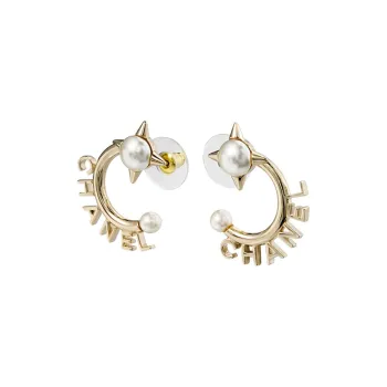 CHANEL Earrings Women's Gold