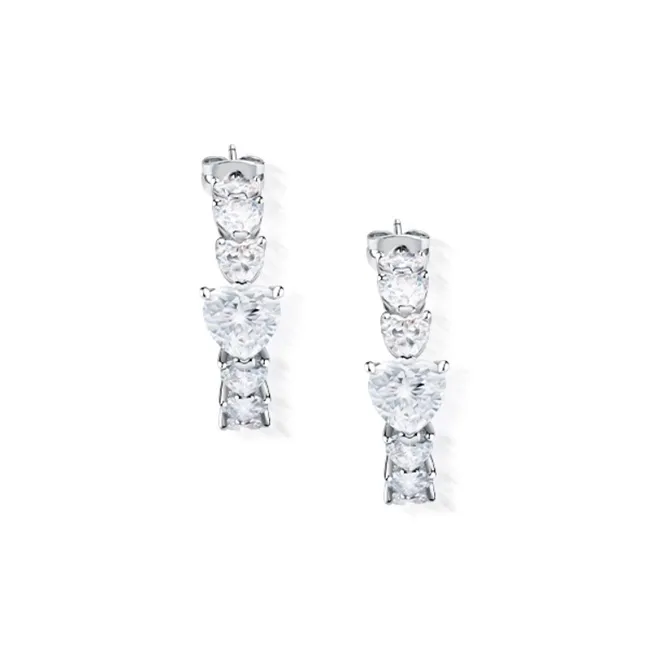 CHIARA FERRAGNI Brass Zircon Earrings Women's Silver-0