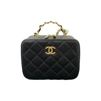 CHANEL Sheepskin Box Bag, Shoulder Bag, Crossbody Bag Women's Black
