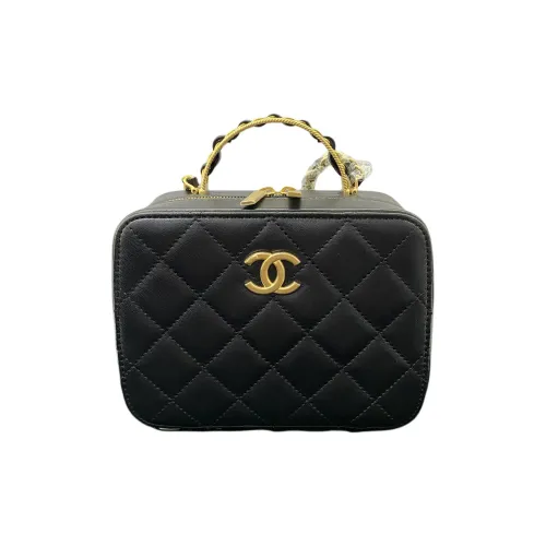 CHANEL Sheepskin Box Bag, Shoulder Bag, Crossbody Bag Women's Black
