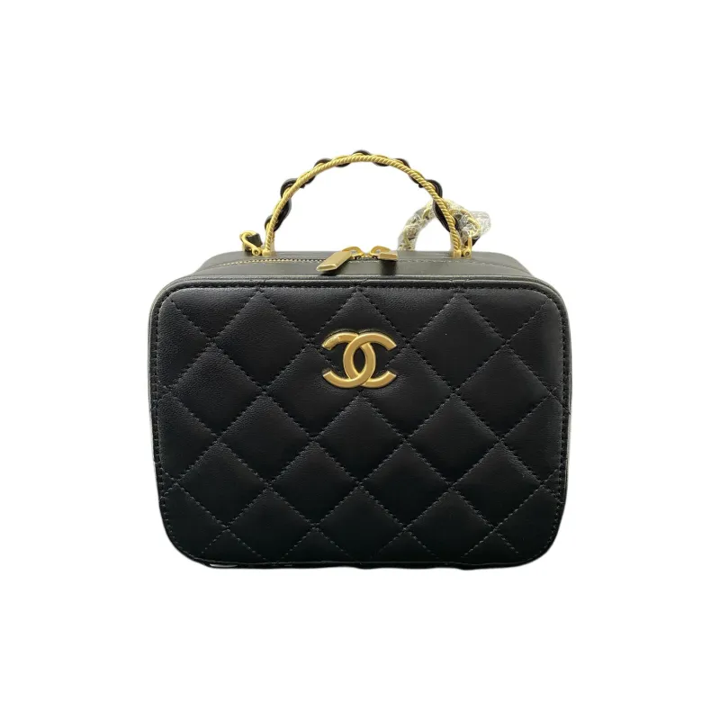 CHANEL Sheepskin Box Bag, Shoulder Bag, Crossbody Bag Women's Black-0