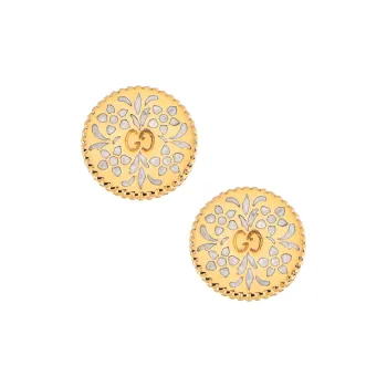 GUCCI 18K Gold Enamel Earrings Women's Gold