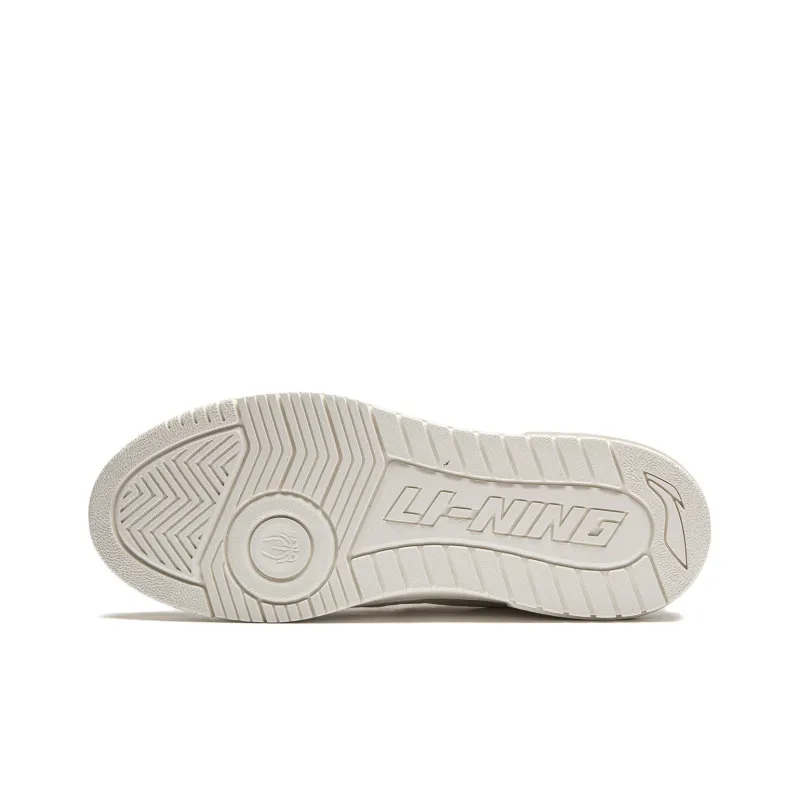 LiNing New Arrival Slip Resistant Cushioning Wear Resistant Support Low Top Skateboard Shoes Unisex Ivory-4