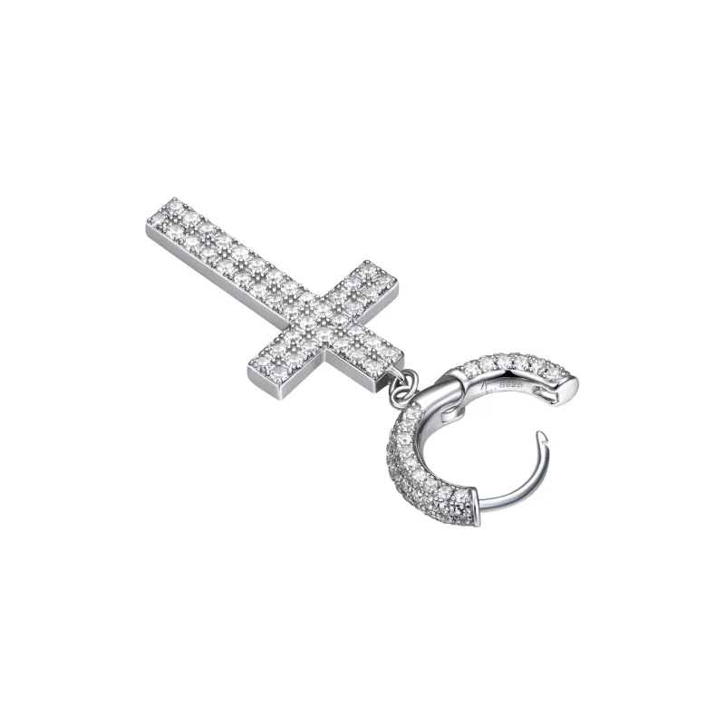 APORRO 925 Sterling Silver With Zircon Minimalist Style Versatile Hoop Earrings Unisex Gold/white Gold/black Gold-2