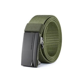 FAIRWHALE Fashion No Buckle Automatic Buckle Nylon Pants Belt Men's Width 3.5CM