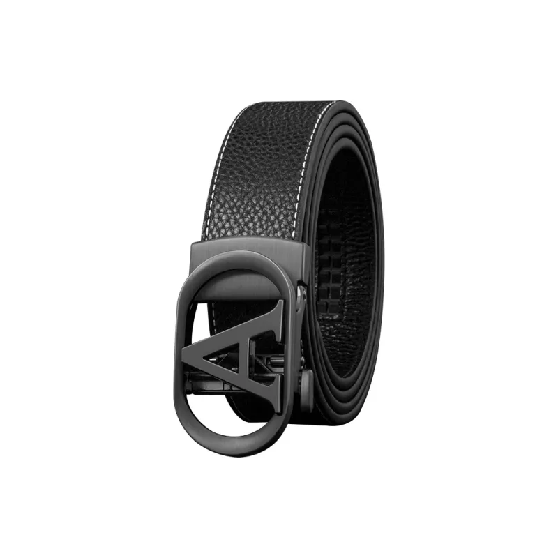 LUCKY LION Automatic Buckle Business Pants Genuine Leather Belts Men's-1
