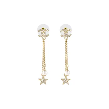 CHANEL Metal Earrings Women's Gold