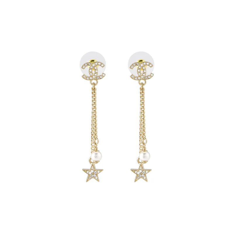 CHANEL Metal Earrings Women's Gold-0