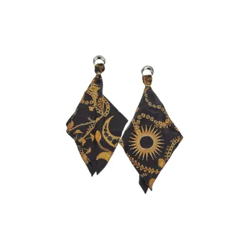 Marine Serre Regenerated Silk Scarves Moon Earrings