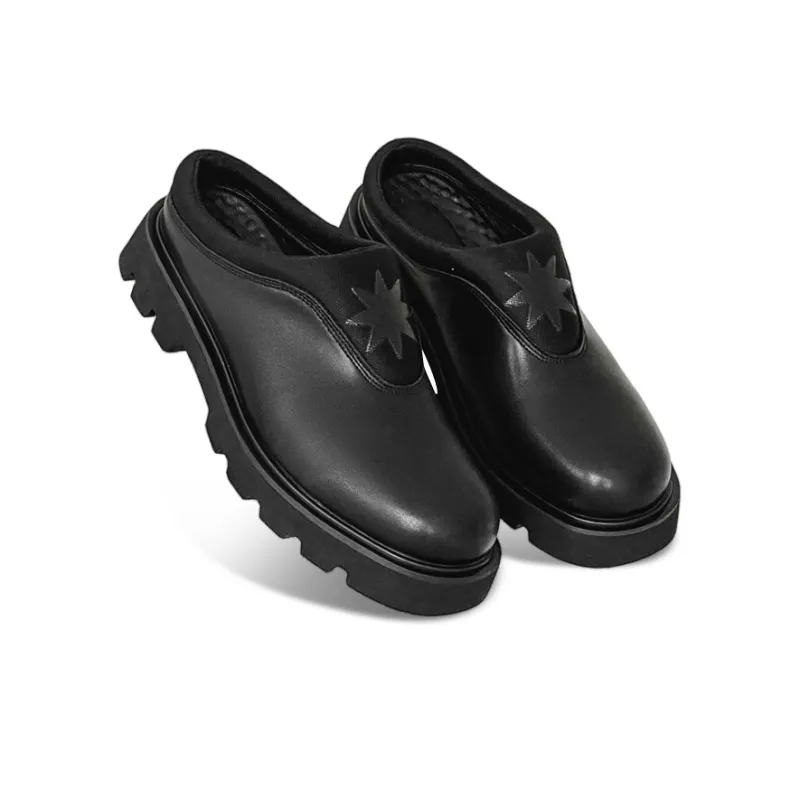 Lady's House Wrap-toe Slippers Men's Black-4