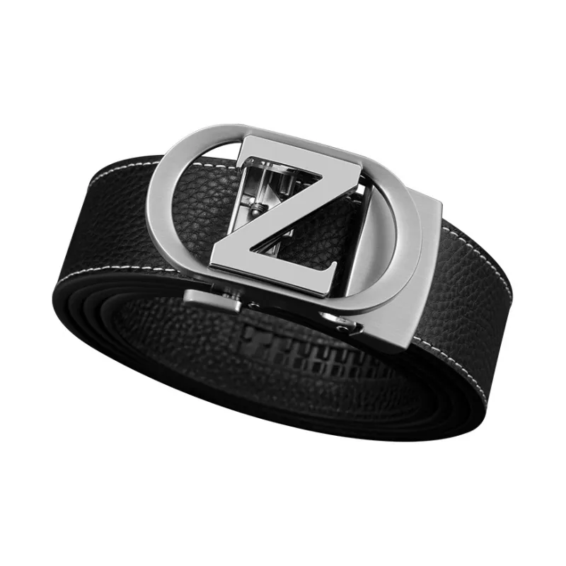 LUCKY LION Middle Aged Automatic Buckle Business Advanced Elegant Leather Belts Men's-18