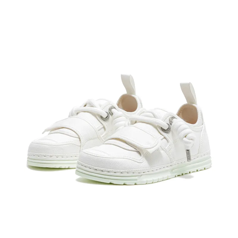 OETZI Classic Series 1 Wear-Resistant Lightweight Breathable Height Increasing Low-Top Skateboard Shoes Unisex White-1