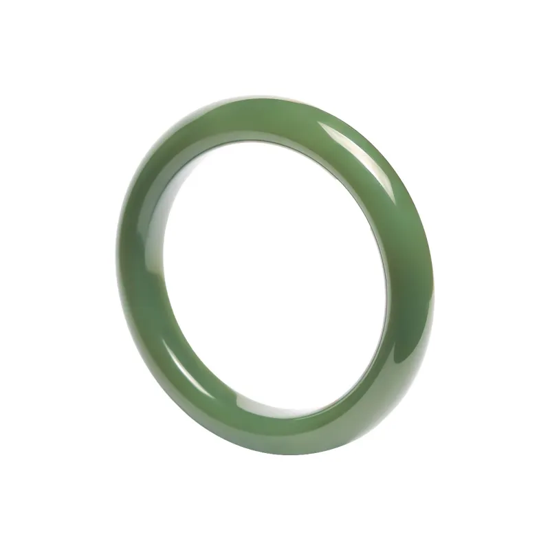 Artisan Lock Heart Jade Hetian Jade Bangles Women's Green Jade-0