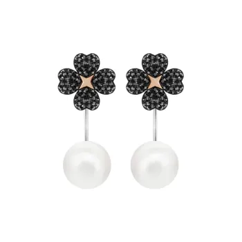 Swarovski Mixed Metal Earrings Women's Black