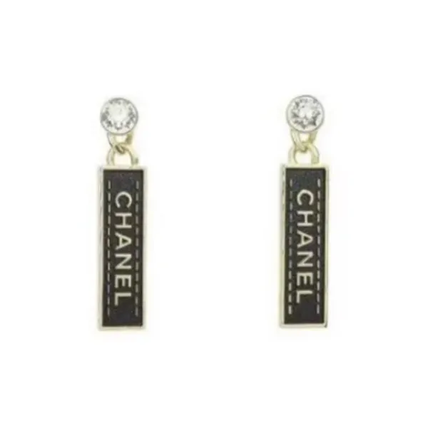 CHANEL Metal Earrings Women's Black/Gold-0