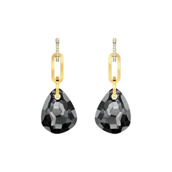 Swarovski T Bar Earrings Women's Black